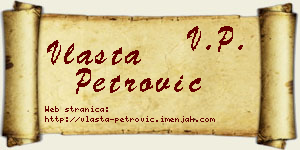 Vlasta Petrović vizit kartica